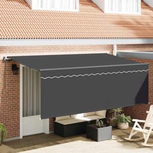 Markiza wysuwana Antracyt 350 x 200 cm Poliester i aluminium