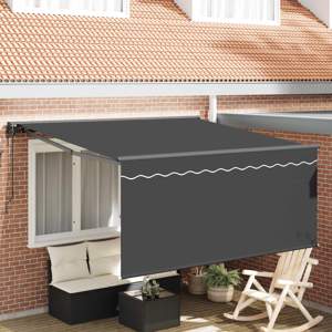 Markiza wysuwana Antracyt 300 x 250 cm Poliester i aluminium