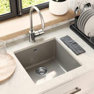 Zlew 80% Kwarc i 20% Żywica 430 x 460 mm Szary