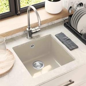 Zlew 80% Kwarc i 20% Żywica 430 x 460 mm Beżowy