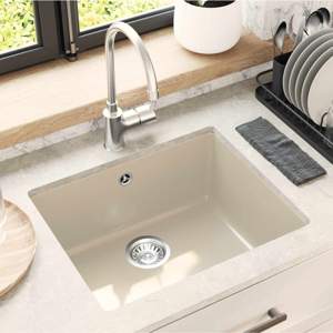 Zlew 80% Kwarc i 20% Żywica 530 x 460 mm Beżowy