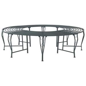 Ławka Drzewna 8-Liczba miejsc Ø 160 x 44 cm Stal Srebrnoszary