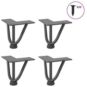 [4012430] Nogi do stolika kawowego 4 szt. Antracyt 10 cm Stal lite