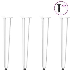[4012445] Nogi wsuwkowe do stolików konsolowych do stolika konsolowego 4 szt. Biały 72 cm Stal lite