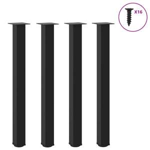 [4012472] Nogi do stołu barowego 4 szt. Czarne 90-92 cm Stalowe