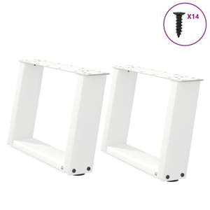 [4012741] Nogi do stolika kawowego w kształcie litery U 2 szt. Białe 40x(30-31) cm Stal
