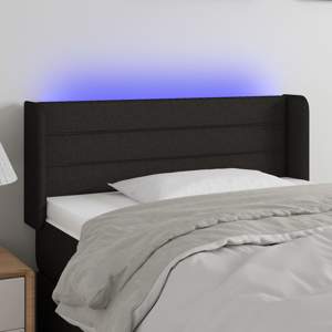 [3123360] Zagłówek do łóżka z LED, czarny, 93x16x78/88 cm, tkanina