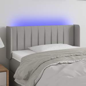 [3123464] Zagłówek do łóżka z LED, jasnoszary, 103x16x78/88 cm, tkanina