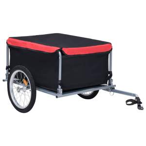 [92588] Przyczepka rowerowa, 65 kg, czarno-czerwona