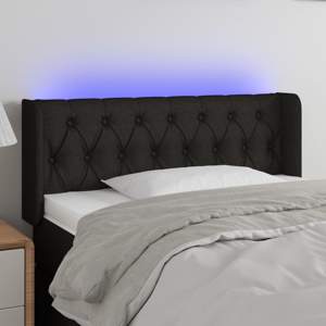 [3123556] Zagłówek do łóżka z LED, czarny, 93x16x78/88 cm, tkanina