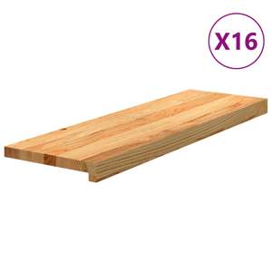 [3282996] Stopnie schodowe, 16 szt. brązowe 80x30x2cm lite drewno dębowe