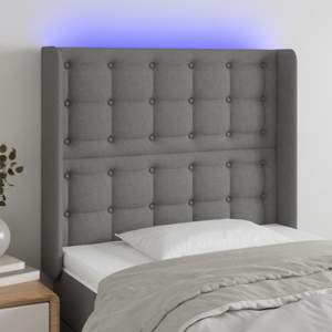 [3124457] Zagłówek do łóżka z LED, ciemnoszary, 83x16x118/128 cm, tkanina