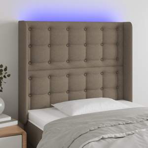 [3124476] Zagłówek do łóżka z LED, taupe, 103x16x118/128 cm, tkanina