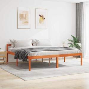 [867925] Ramka łóżka Woskowy Brąz 180 x 200 cm Lite drewno sosnowe