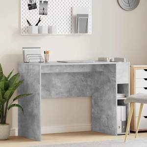 [891203] Biurko Betonowy szary Drewno inżynieryjne 109 x 50 x 78 cm