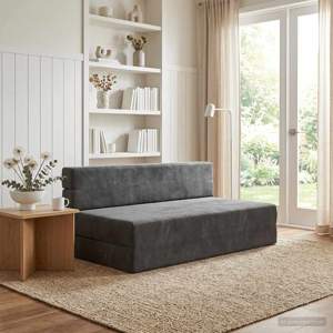 [900127] Składana Sofa Łóżko ciemnoszary 152 x 86,5 x 60 cm tkanina