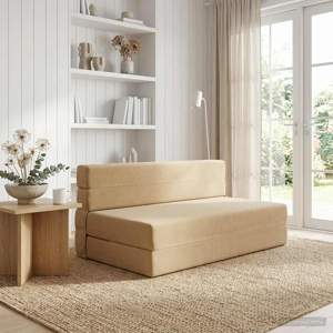 [900134] Składana Sofa Łóżko Zielono-szary 152 x 86,5 x 60 cm tkanina