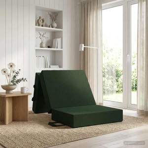 [900139] Składana Sofa Łóżko 75 x 63 x 45 cm Ciemnozielony