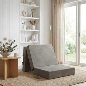 [900143] Składana Sofa Łóżko 75 x 63 x 45 cm jasnoszary