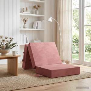 [900146] Składana Sofa Łóżko 75 x 63 x 45 cm różowy