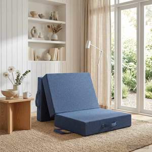 [900165] Składana Sofa Łóżko 75 x 67 x 45 cm niebieski