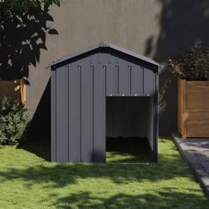 [172348] Buda dla psa, z dachem, antracytowa, 117x153x123 cm, stal