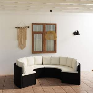 [3064894] 6-częściowa sofa ogrodowa z poduszkami, rattan PE, czarna