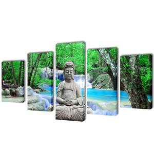 [241589] Zestaw obrazów Canvas 200 x 100 cm Budda