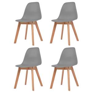 [244775] Krzesła stołowe, 4 szt., szare, plastikowe