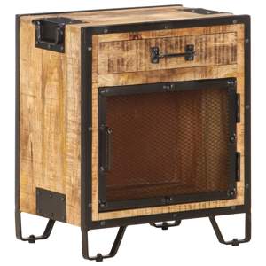[285892] Szafka nocna, 43x30x51 cm, lite, surowe drewno mango