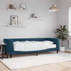 [3196659] Sofa z materacem do spania, niebieska, 80x200 cm, aksamit