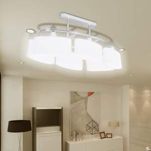 [278761] Lampa sufitowa z kloszami elipsoidalnymi, 4 szt., E14
