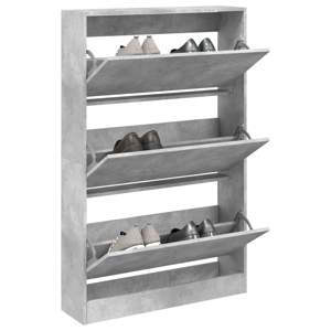[839927] Szafka na buty, szarość betonu, 80x21x125,5 cm