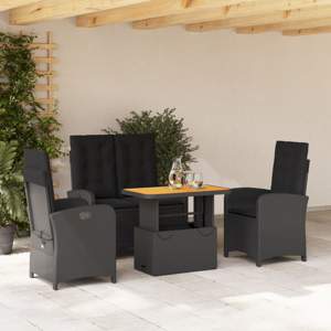 [3277335] 4-częściowy zestaw mebli ogrodowych z poduszkami, polirattan
