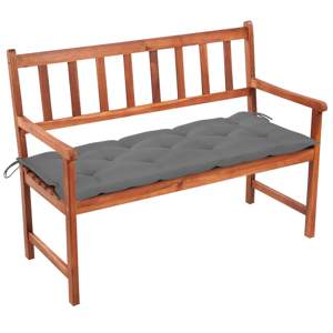 [3063784] Ławka ogrodowa z poduszką, 120 cm, lite drewno akacjowe