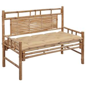 [3063894] Ławka ogrodowa z poduszką, 120 cm, bambusowa