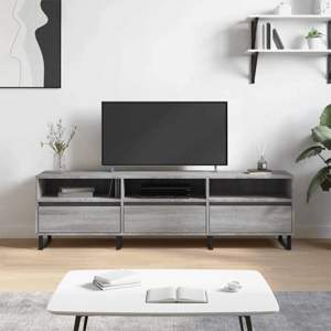 [831306] Szafka pod TV, szary dąb sonoma, 150x30x44,5 cm