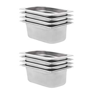 [50902] Pojemniki gastronomiczne 8 szt. GN 1/4, 100 mm, stal nierdzewna