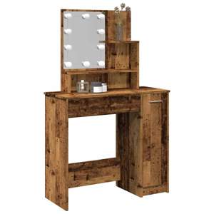 [857023] Toaletka z oświetleniem LED, stare drewno, 86,5x35x136 cm