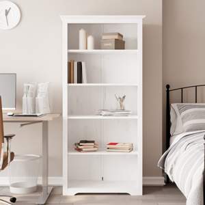 [355080] Biblioteczka BODO, biała, 82x40x173 cm, sosnowa, 5 półek