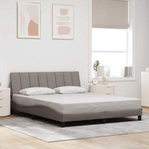 [3310402] Rama łóżka bez materaca, Hanko, taupe, 160x200 cm, obita tkaniną