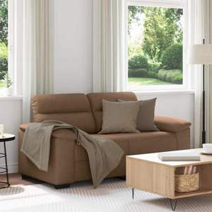 [4105301] Sofa 2-osobowa brązowa 160x81x84 cm tkanina