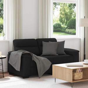 [4105299] Sofa 2-osobowa Czarna 160x81x84 cm Tkanina