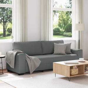 [4105177] Sofa 3-osobowa, ciemnoszara, 220x77x82 cm, tapicerowana tkaniną