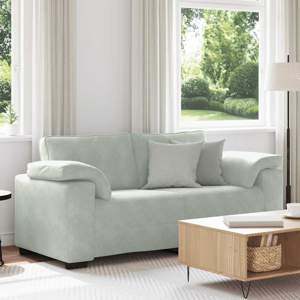 [4105267] Sofa dwuosobowa Jasnoszara 180x77x82 cm Aksamit