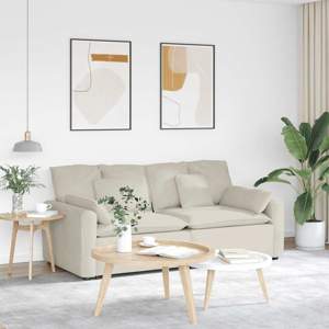 [3321136] Sofa modułowa z poduszkami, kremowa