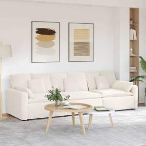 [3321115] Sofa modułowa z poduszkami, kremowa