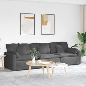 [3321108] Sofa modułowa z poduszkami ciemnoszara