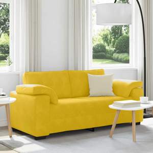 [4105273] Sofa dwuosobowa, żółta, 180x77x82 cm, aksamit