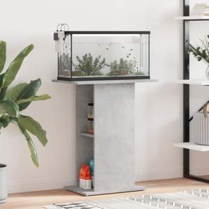 [833643] Stojak pod akwarium Betonowy Szary 60,5x36x72,5 cm Drewno konstrukcyjne